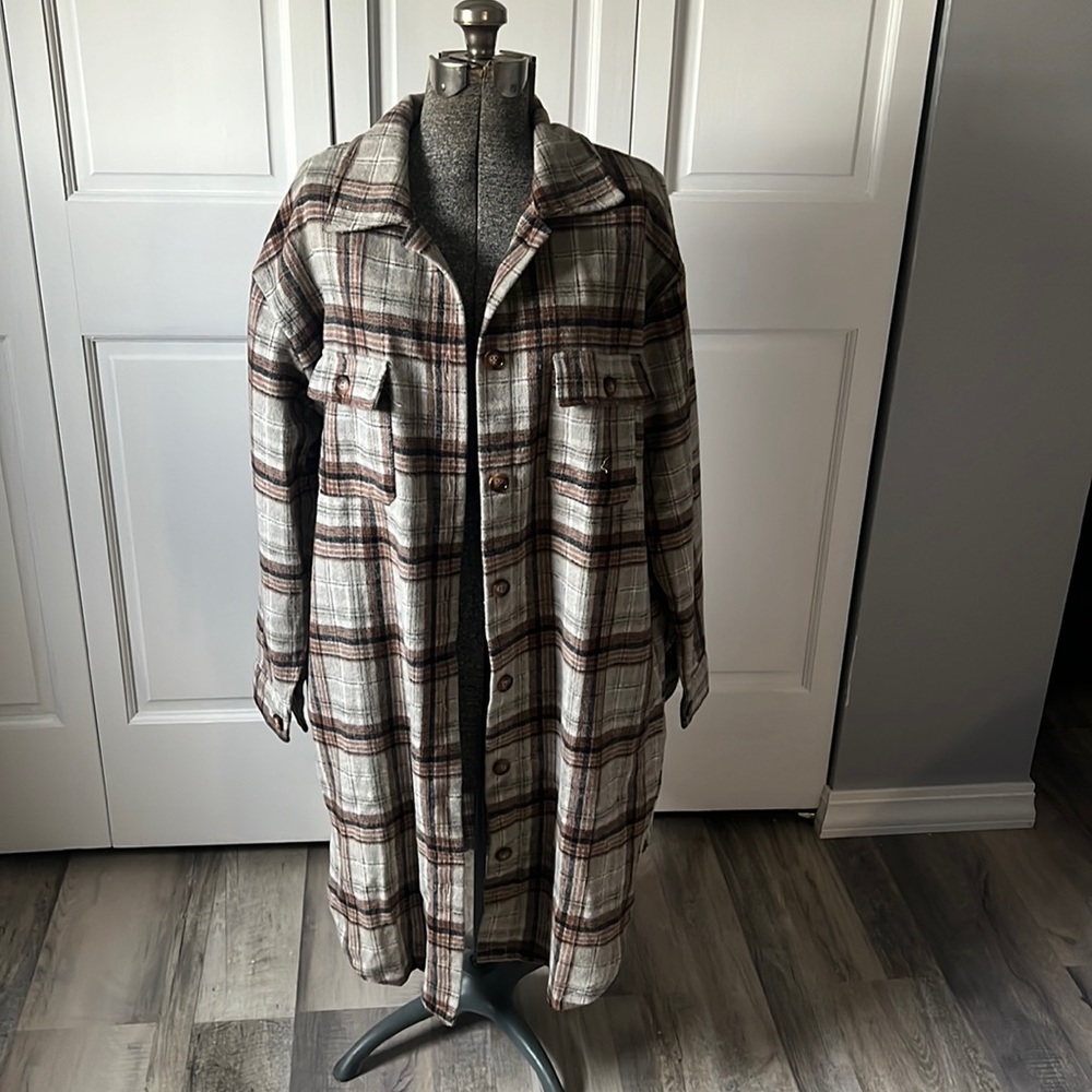 Panache Accessories long flannel shacket